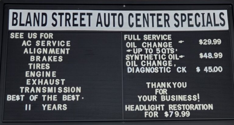 Bland street auto center specials